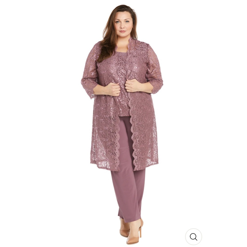 R & M Richards Leg Jumpsuit Plus Size Formal Suit – Jacket Pant – R&M Richards